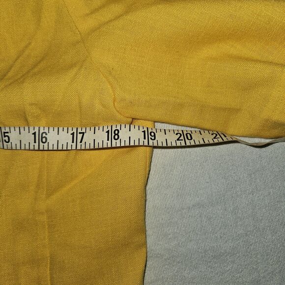 Vintage Short Sleeve Button Up Blazer Yellow Big Buttons Size 12 Petite Retro - Picture 9 of 10